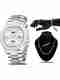 ABREXO Blue Dial Date Working Watch With Designer Chain & Bracelet Combo for Boys Analog Watch - For Men Abx7000- Blue + C2 Silver Chain & Bracelet - Image 2
