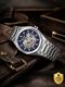 ShreeDatt Men's Premium Green Skeleton Dial Stainless Steel Watch - Image 3