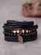 Rajwanti Collection Black Stylish Leather Bracelet for Men, Genuine Wristband For Men, Boys Bracelet Men Wrist Band (Black, Pack of 1) - Image 2