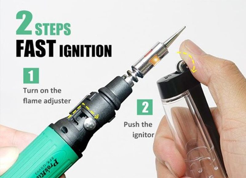 Proskit 1PK-GS003 Portable Gas Soldering Tool Kit - Image 7