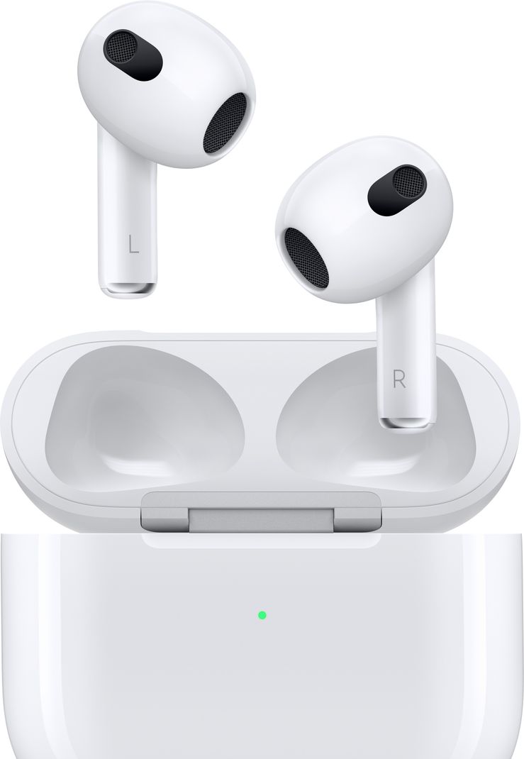 Apple AirPods (3rd generation) with Lightning Charging Case Bluetooth Headset (White, True Wireless) - Image 3