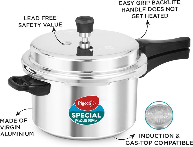 Pigeon SPECIAL 5 L Induction Bottom Pressure Cooker (Aluminium) - Image 6
