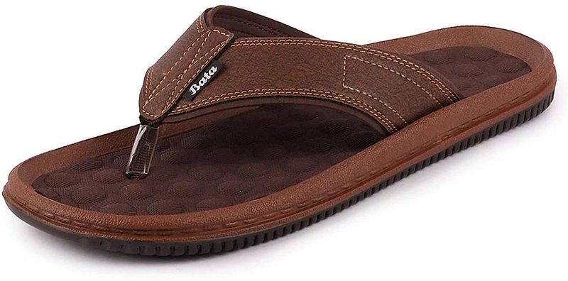 Bata Men Slippers (Brown , 8) - Image 5