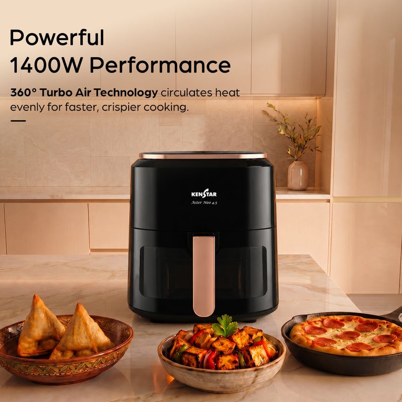 Kenstar Aster Neo 4.5L with See Through Window, Non Stick Pan, 1 Year Warranty Air Fryer (4.5 L) - Image 4