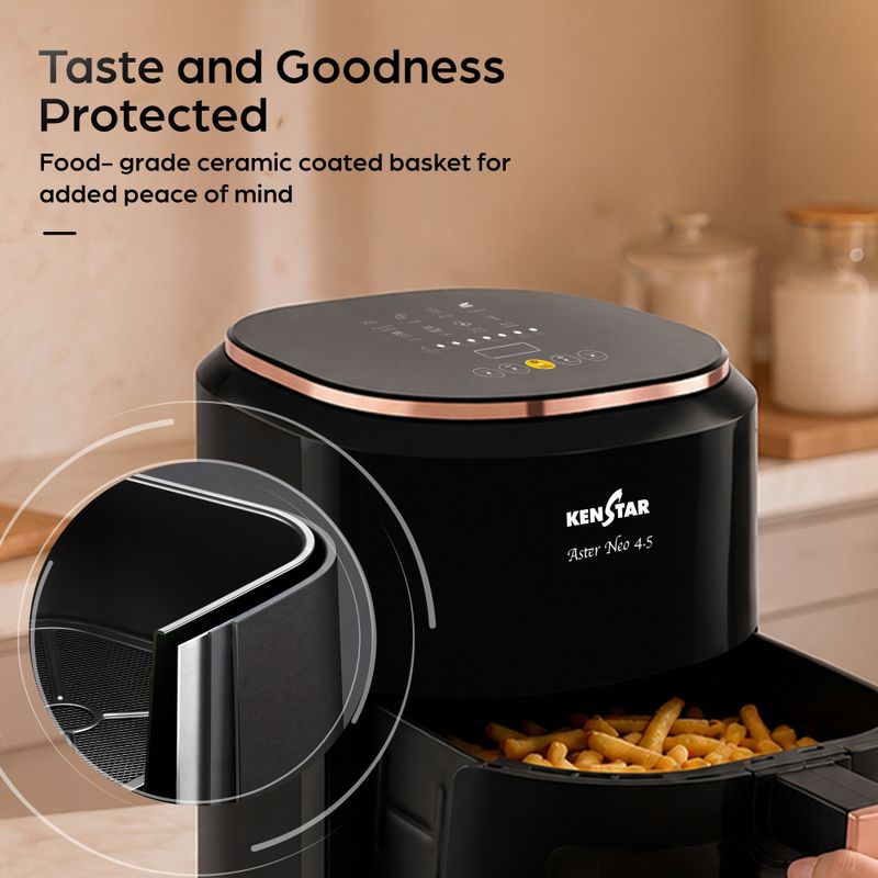 Kenstar Aster Neo 4.5L with See Through Window, Non Stick Pan, 1 Year Warranty Air Fryer (4.5 L) - Image 5