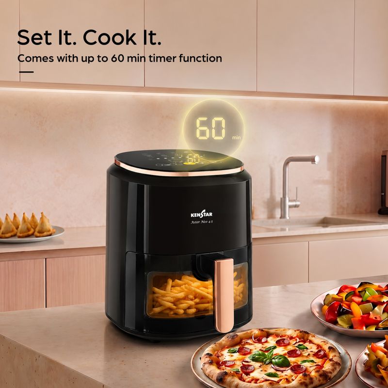 Kenstar Aster Neo 4.5L with See Through Window, Non Stick Pan, 1 Year Warranty Air Fryer (4.5 L) - Image 6