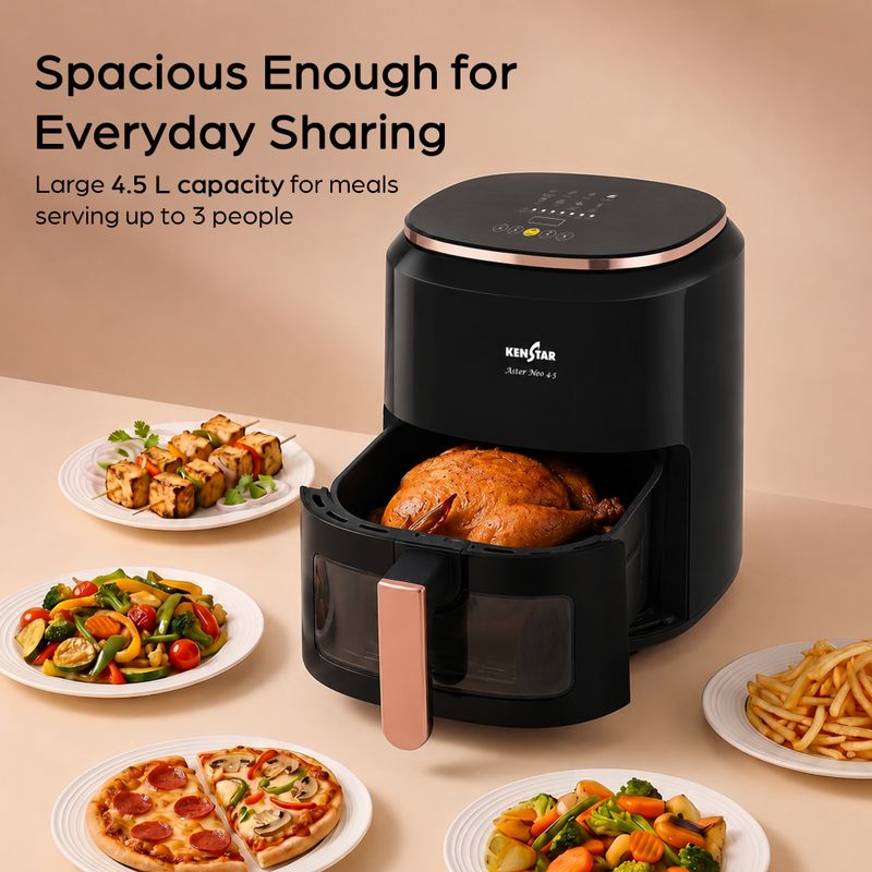 Kenstar Aster Neo 4.5L with See Through Window, Non Stick Pan, 1 Year Warranty Air Fryer (4.5 L) - Image 7