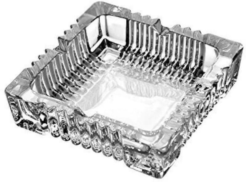 GLOW FIRST Glass Ashtray,1 Square Glass Ash Tray,Ash Trays for Smoking for Home Clear Glass Ashtray (Pack of 1) - Image 3