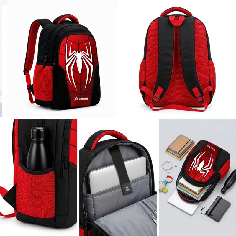 Hacker Large 32L Spider Laptop Backpack Multicolor - Image 6