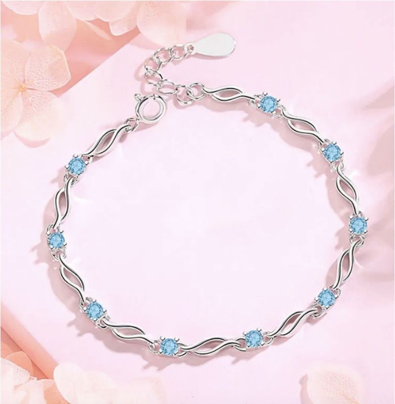 White Chimes Silver, Sterling Silver, Alloy Emerald, Zircon Sterling Silver Charm Bracelet - Image 8