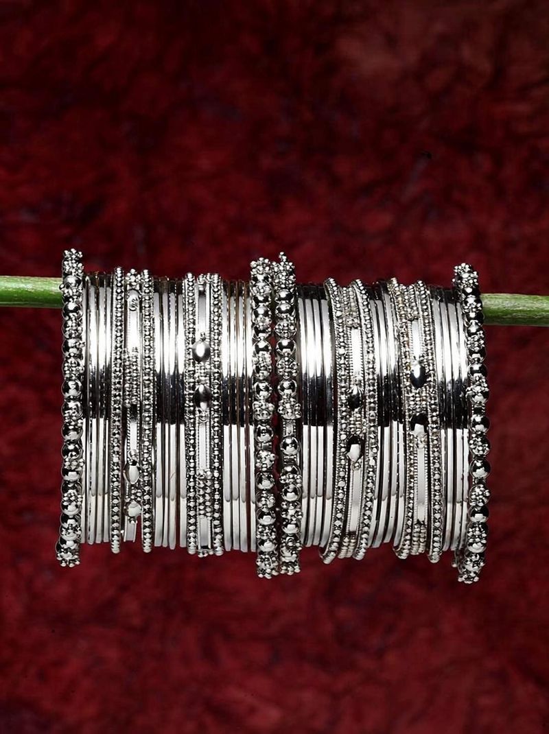Shining Diva Silver Bangle Set (Pack of 40) - Image 5