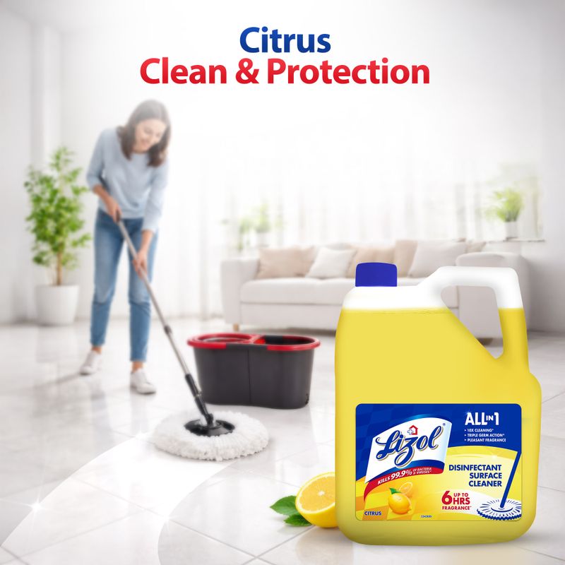 Lizol Disinfectant Surface Cleaner - Citrus (5 L) - Image 7