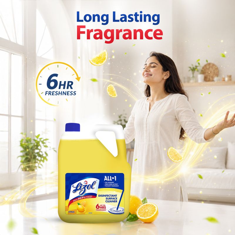 Lizol Disinfectant Surface Cleaner - Citrus (5 L) - Image 8