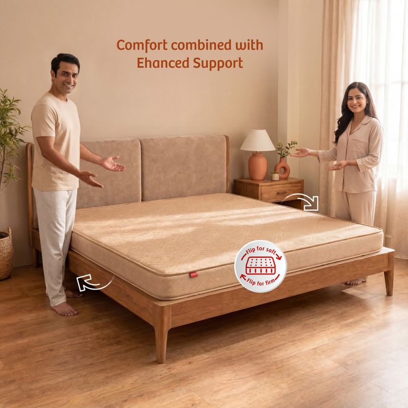 KURLON Dual Comfort, Reversible Soft & Firm Sides, Spine Support, Anti-Microbial 5 inch Single High Resilience (HR) Foam Mattress (L x W: 72 inch x 36 inch) - Image 6