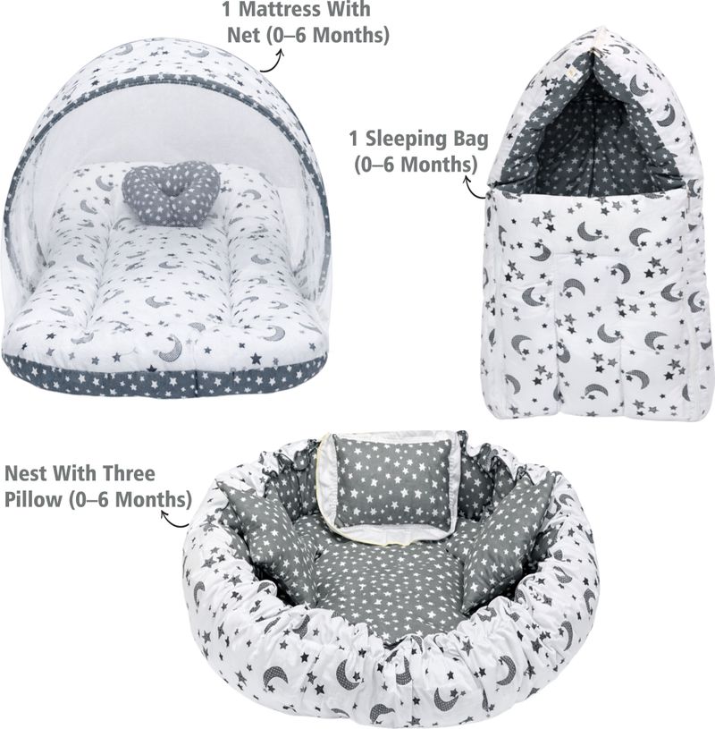 Miss & Chief Cotton Baby Bedding Set Multicolor with Mattress, Pillow - Image 7