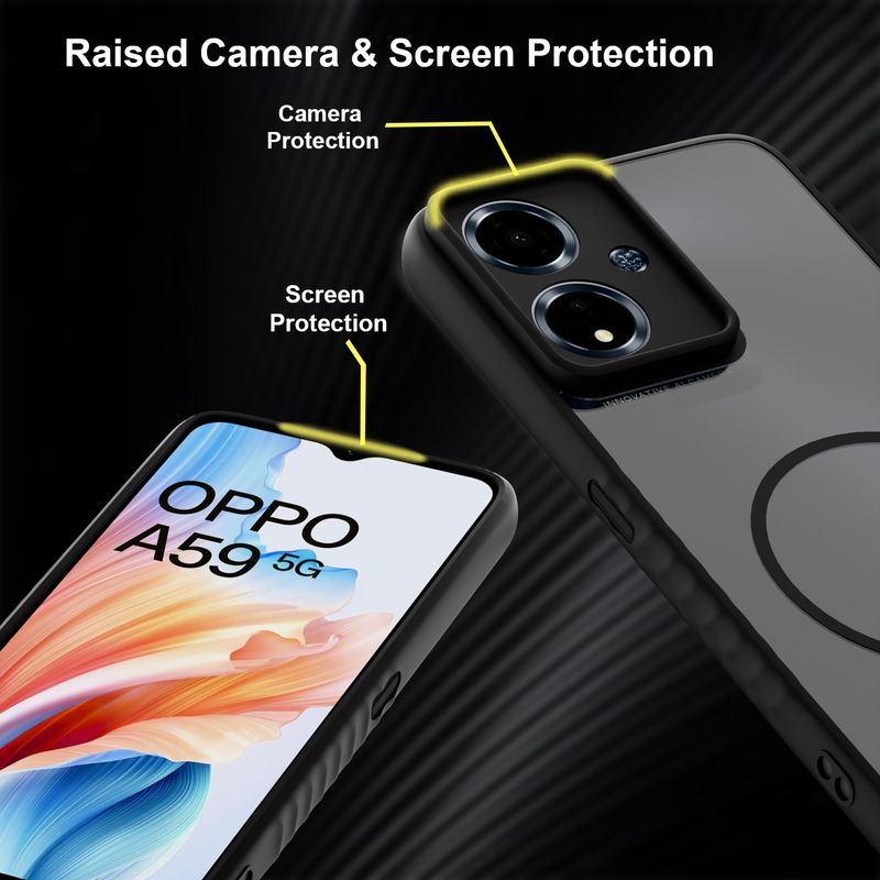 KartV Back Cover for Oppo A59 5G (Black) - Image 6