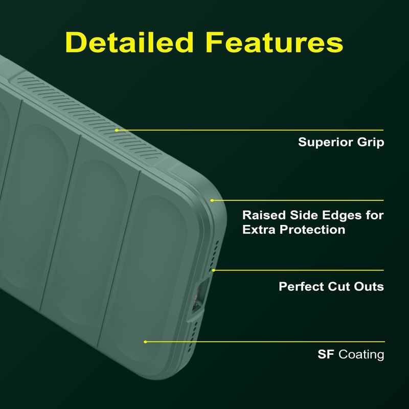 GLOBAL NOMAD Back Cover for vivo Y29 5G (Green, 3D Case, Silicon) - Image 8
