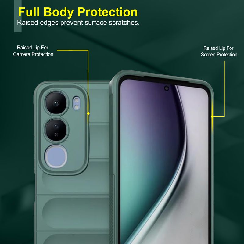 GLOBAL NOMAD Back Cover for vivo Y29 5G (Green, 3D Case, Silicon) - Image 7