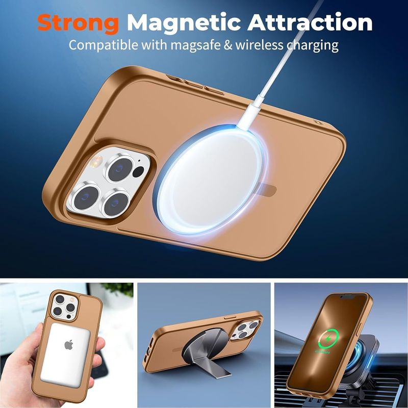 AIBEX Brown Magsafe Leather Back Cover for iPhone 13 Pro Max - Image 8