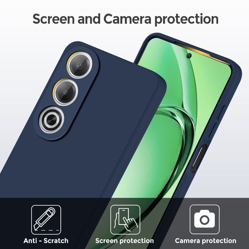 Innovex Back Cover for Oppo K12X 5G Soft Silicone Shockproof, Flexible, Slim & Protective Case (Blue, Camera Bump Protector, Silicon, Pack of: 1) - Image 3