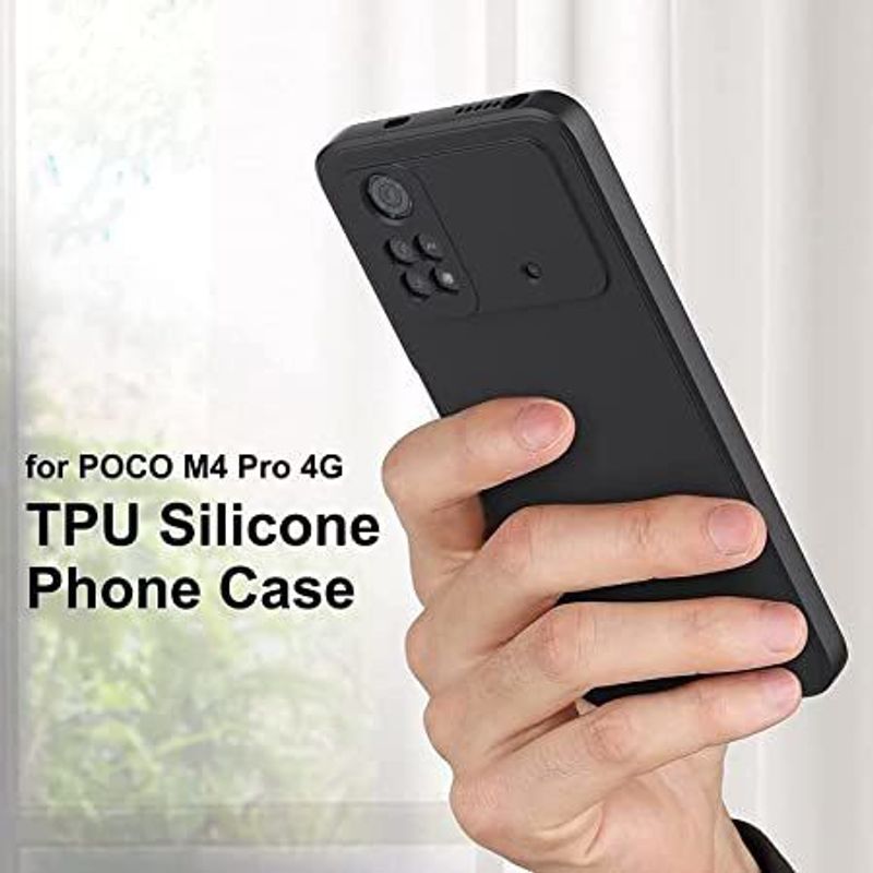 Caseline Back Cover for POCO M4 Pro 4G, Black, Grip Case, Silicon, - Image 5