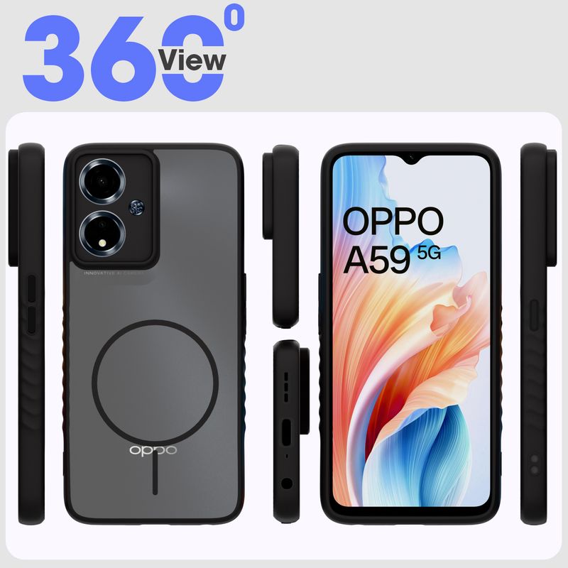 KartV Back Cover for Oppo A59 5G (Black) - Image 7