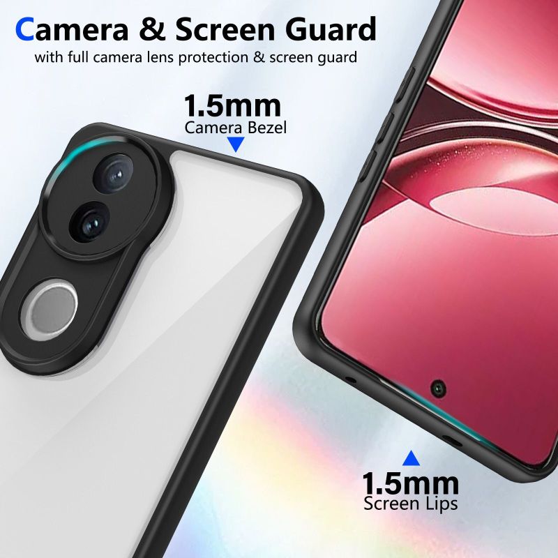 Cover Alive Back Cover for Vivo T4R 5G (Black, Transparent) - Image 8