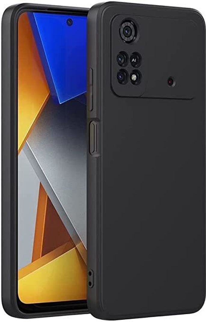 Caseline Back Cover for POCO M4 Pro 4G, Black, Grip Case, Silicon, - Image 3