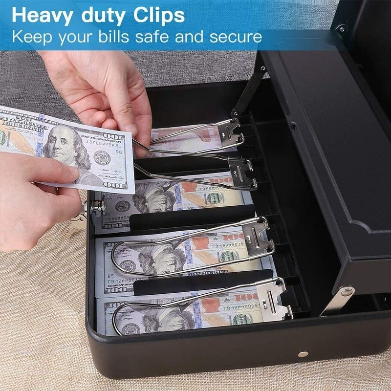 Onlyeasy Security Safe Metal Locker Box; Money Tray and Coin Cash Box (1 Compartments) - Image 7