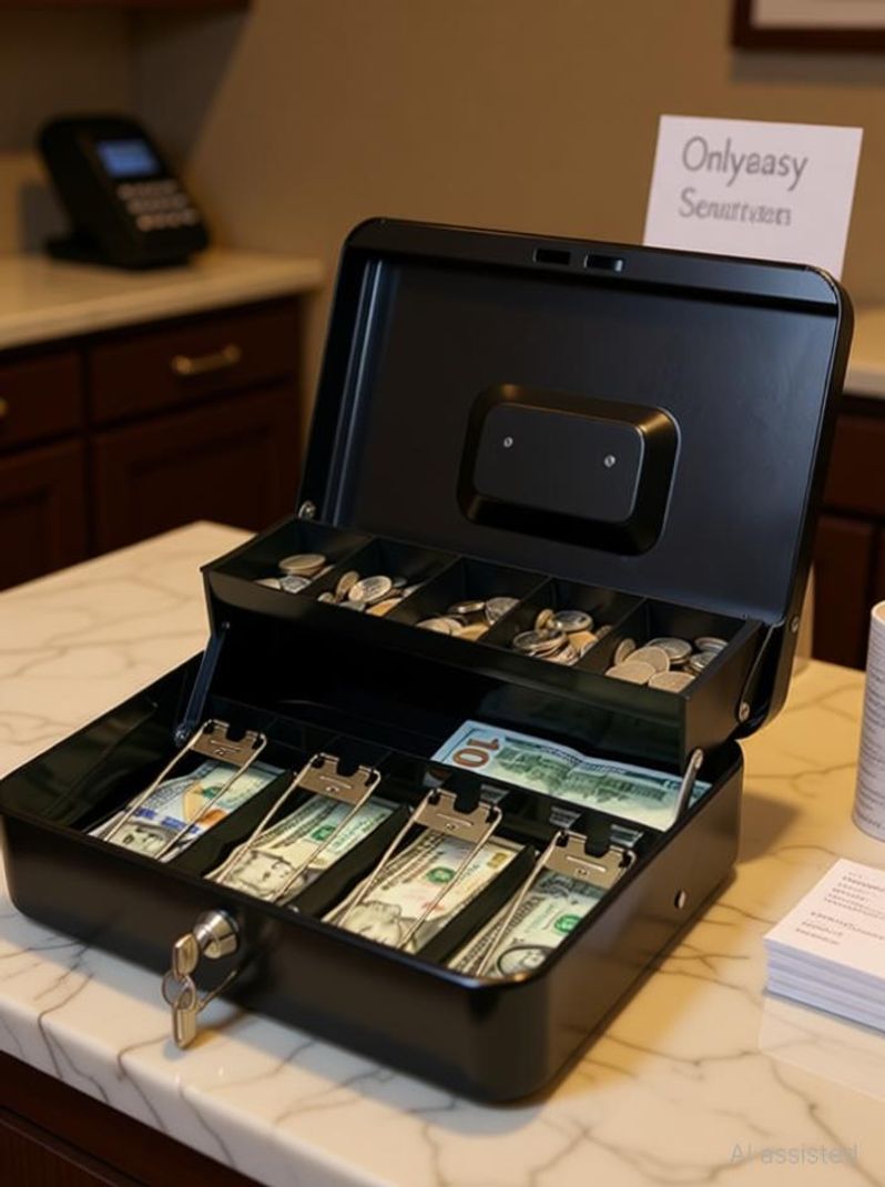 Onlyeasy Security Safe Metal Locker Box; Money Tray and Coin Cash Box (1 Compartments) - Image 4