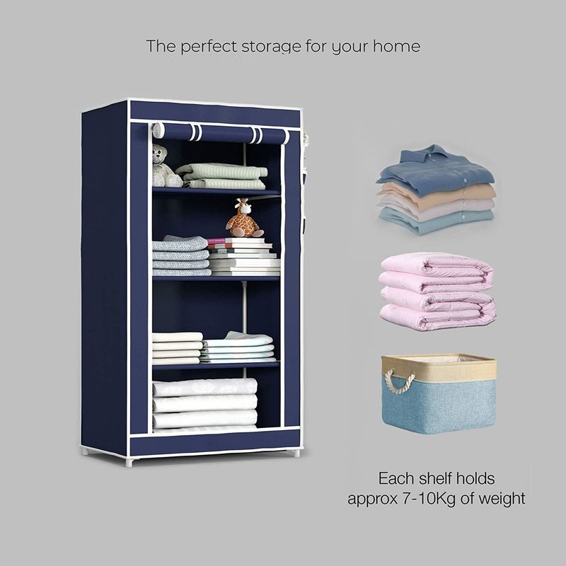 Attache Carbon Steel Collapsible Wardrobe (Finish Color - BLACK, DIY(Do-It-Yourself)) - Image 5