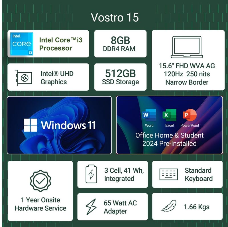 DELL Vostro 3530 Intel Core i3 13th Gen 8GB 512GB Laptop - Image 4