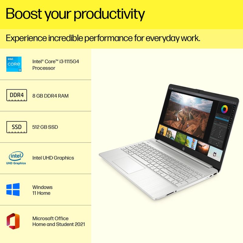 HP 15s Intel Core i3 11th Gen 15s-fq2717TU Laptop, 8GB RAM, 512GB - Image 8