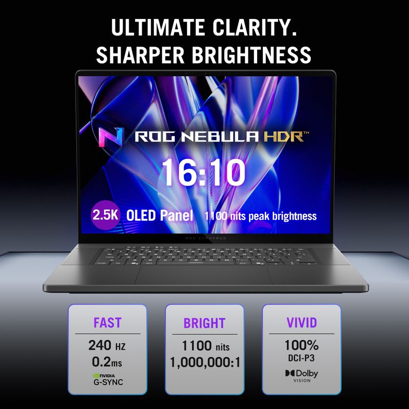 ASUS ROG Zephyrus G16 OLED (2026) Intel Core Ultra 9 386H - (32 GB/1 TB SSD/Windows 11 Home/12 GB Graphics/NVIDIA GeForce RTX 5070 Ti/240 Hz) GU606AR-TB112WS Gaming Laptop (16 inch, Eclipse Gray, 1.95 kg, With MS Office) - Image 7