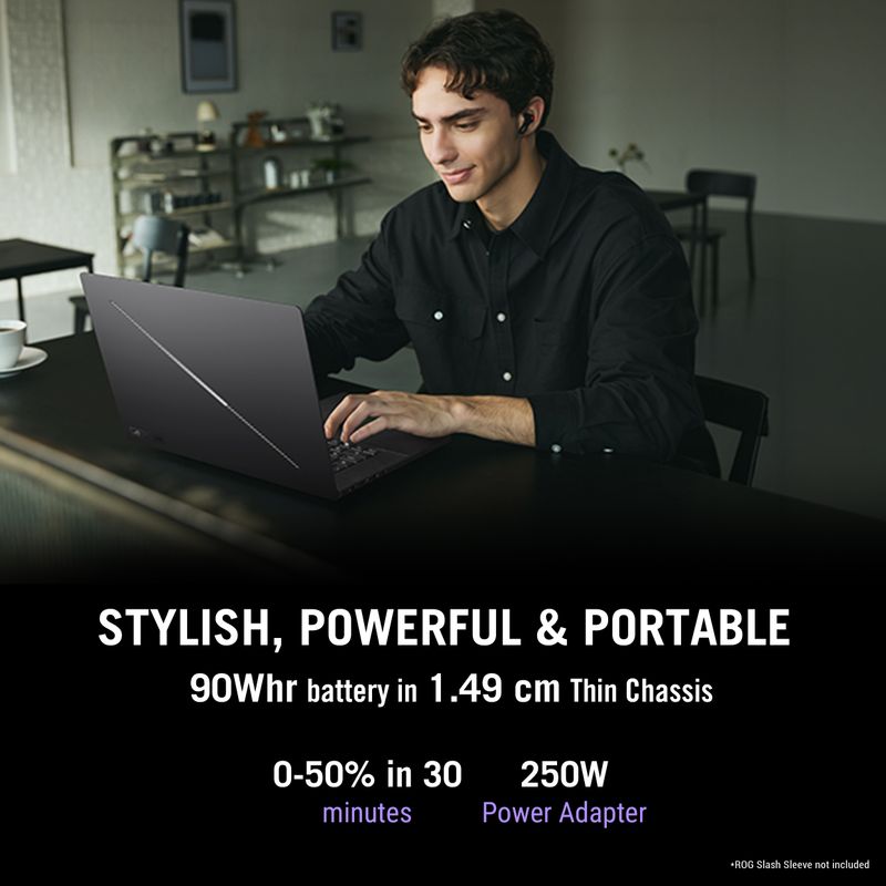 ASUS ROG Zephyrus G16 OLED (2026) Intel Core Ultra 9 386H - (32 GB/1 TB SSD/Windows 11 Home/12 GB Graphics/NVIDIA GeForce RTX 5070 Ti/240 Hz) GU606AR-TB112WS Gaming Laptop (16 inch, Eclipse Gray, 1.95 kg, With MS Office) - Image 6
