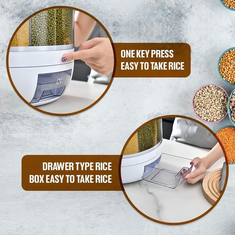 MYOZ Polypropylene Cereal Dispenser 6 kg White - Image 8