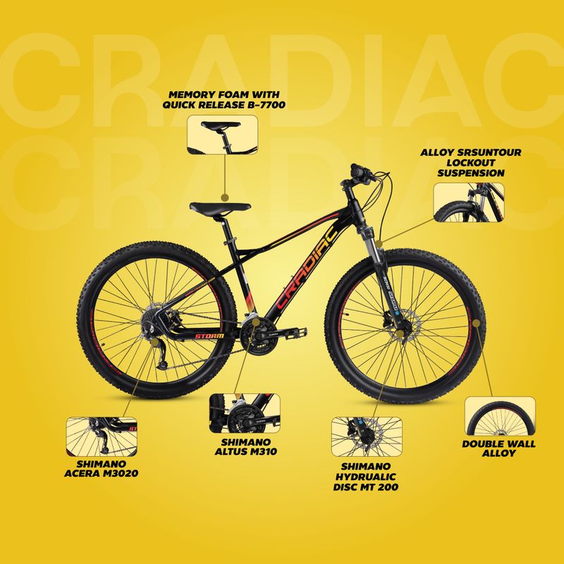CRADIAC STORM DOMINUS 24 Speed Mountain Cycle 29T Black - Image 7