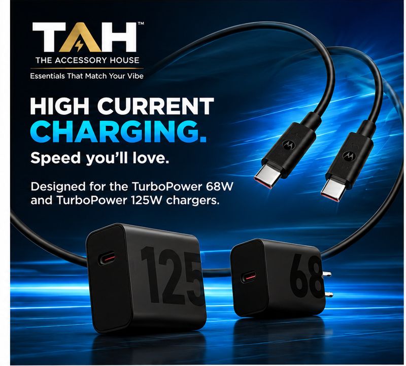 Moto Type C 1 m 125W Turbo Power Pack of 2 (Compatible with Edge 60/50/40/30, Ultra/Fusion/Pro/Neo, Razr, samsung, vivo, Pack of 2, Black, One Cable, USB Type C To USB Type C) - Image 7