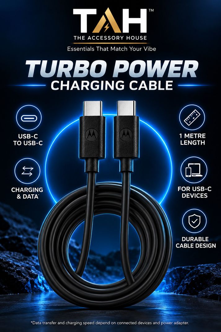 Moto Type C 1 m 125W Turbo Power Pack of 2 (Compatible with Edge 60/50/40/30, Ultra/Fusion/Pro/Neo, Razr, samsung, vivo, Pack of 2, Black, One Cable, USB Type C To USB Type C) - Image 6