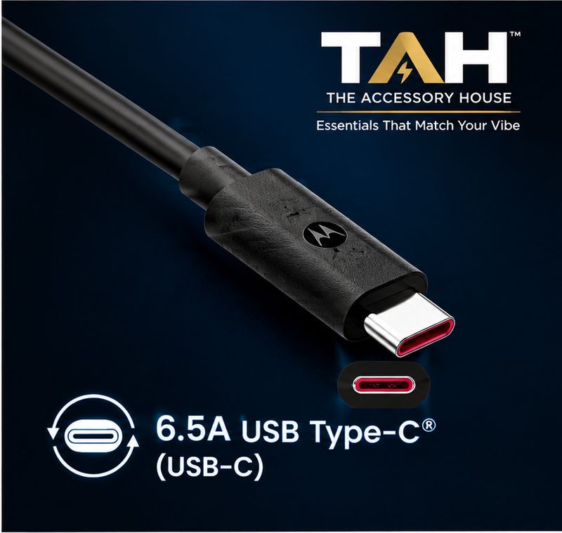 Moto Type C 1 m 125W Turbo Power Pack of 2 (Compatible with Edge 60/50/40/30, Ultra/Fusion/Pro/Neo, Razr, samsung, vivo, Pack of 2, Black, One Cable, USB Type C To USB Type C) - Image 8