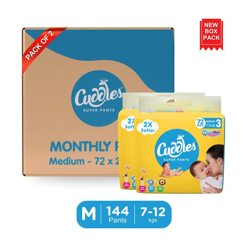 Cuddles - Super Pants 2X Softer Super Dry (Pack of 2) Pant Diapers - M (144 Pieces) - Image 3