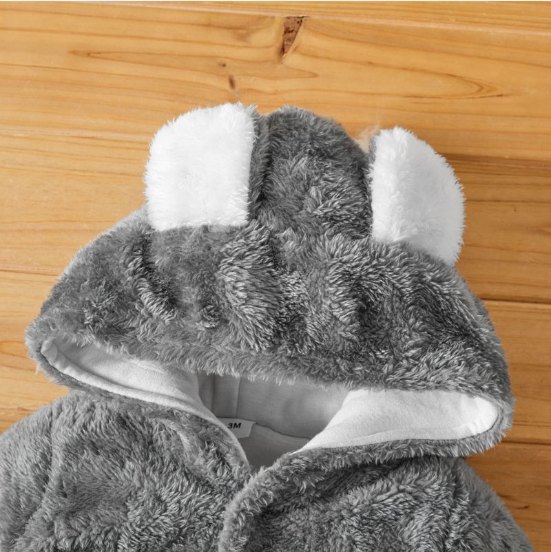 BRANDONN Romper For Baby Boys & Baby Girls Party Solid Cotton Blend (Grey, Pack of 1) - Image 7