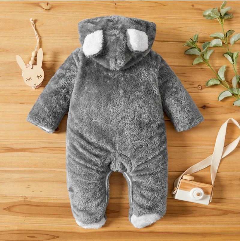BRANDONN Romper For Baby Boys & Baby Girls Party Solid Cotton Blend (Grey, Pack of 1) - Image 6