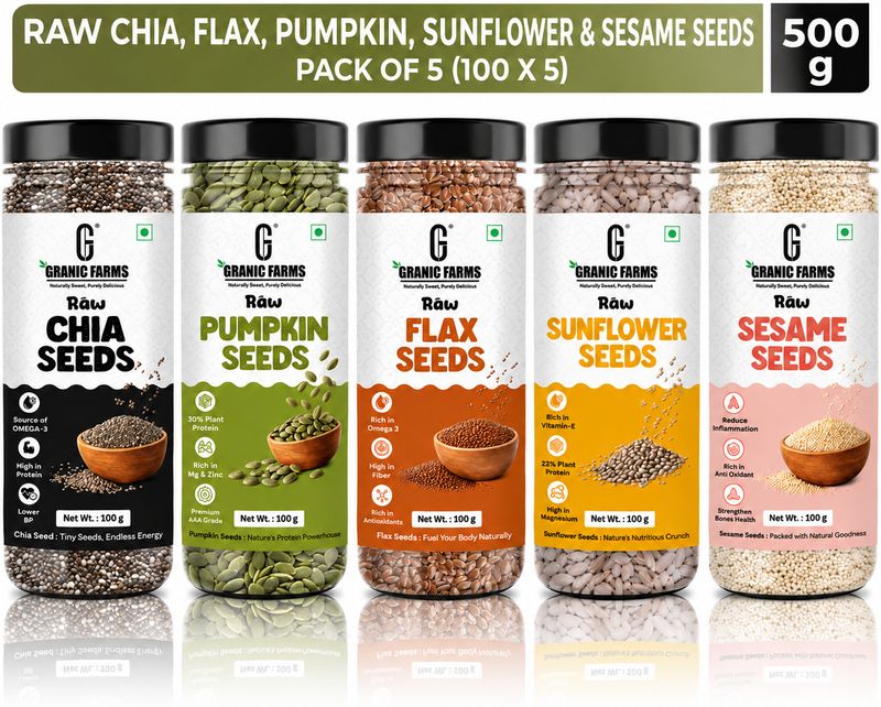 Granic Farms Premium Raw Seeds Combo, 5 x 100g - Image 5