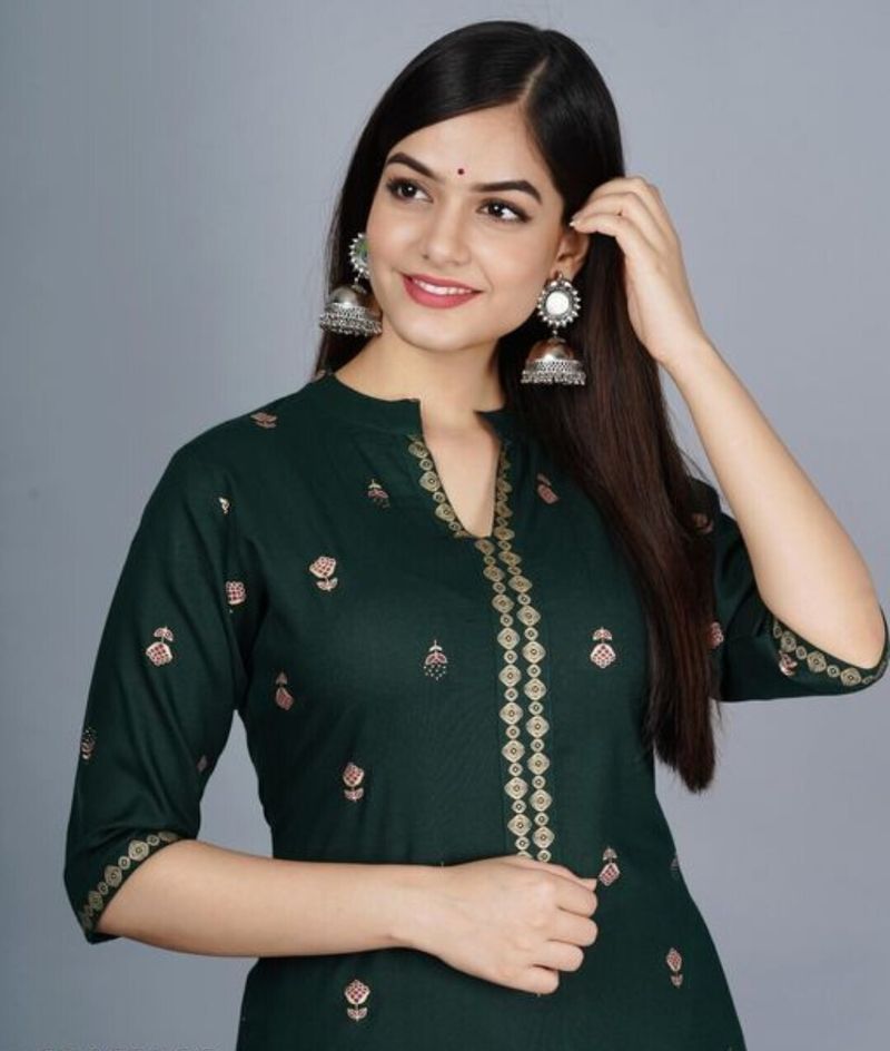 BHOMYA Women Viscose Rayon Kurti Pant Set - Image 8
