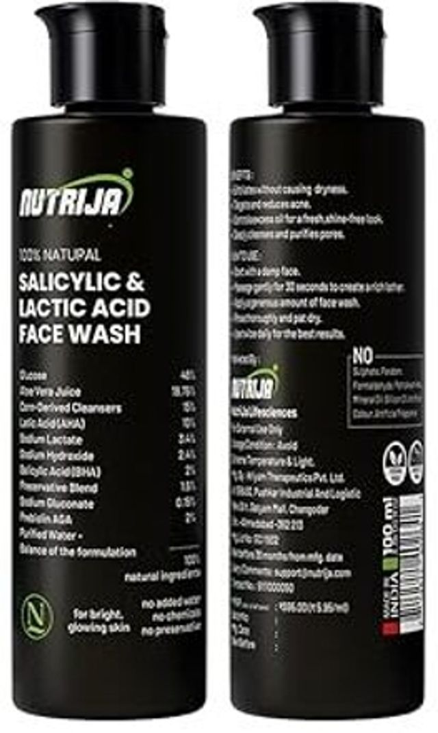 NutriJa Salicylic & Lactic Acid 10% Face Wash, 100ml - Image 6