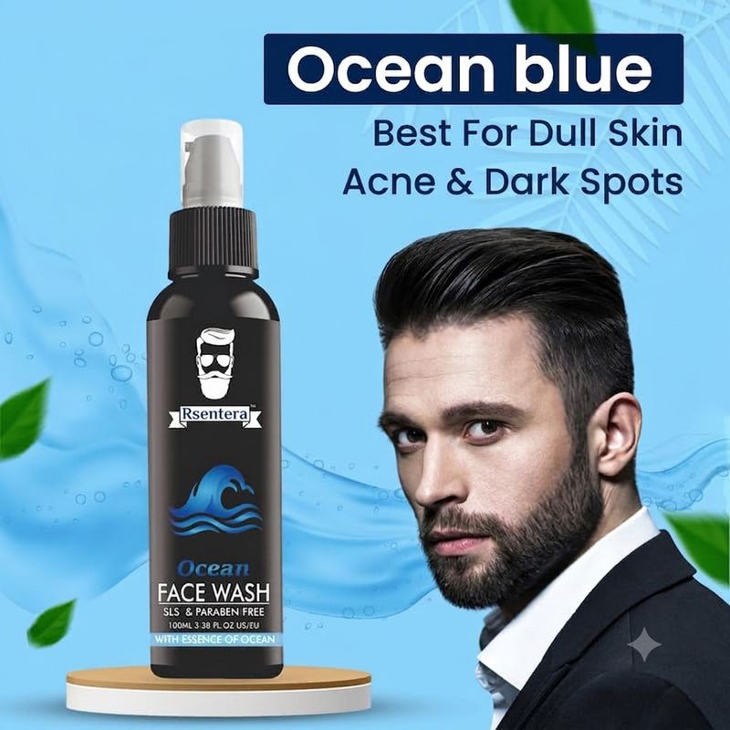 Rsentera Ocean Refresh for Men & Women, Menthol & Liquorice Extract Formula, Hydrating Daily Face Cleanser Face Wash (100 ml) - Image 5