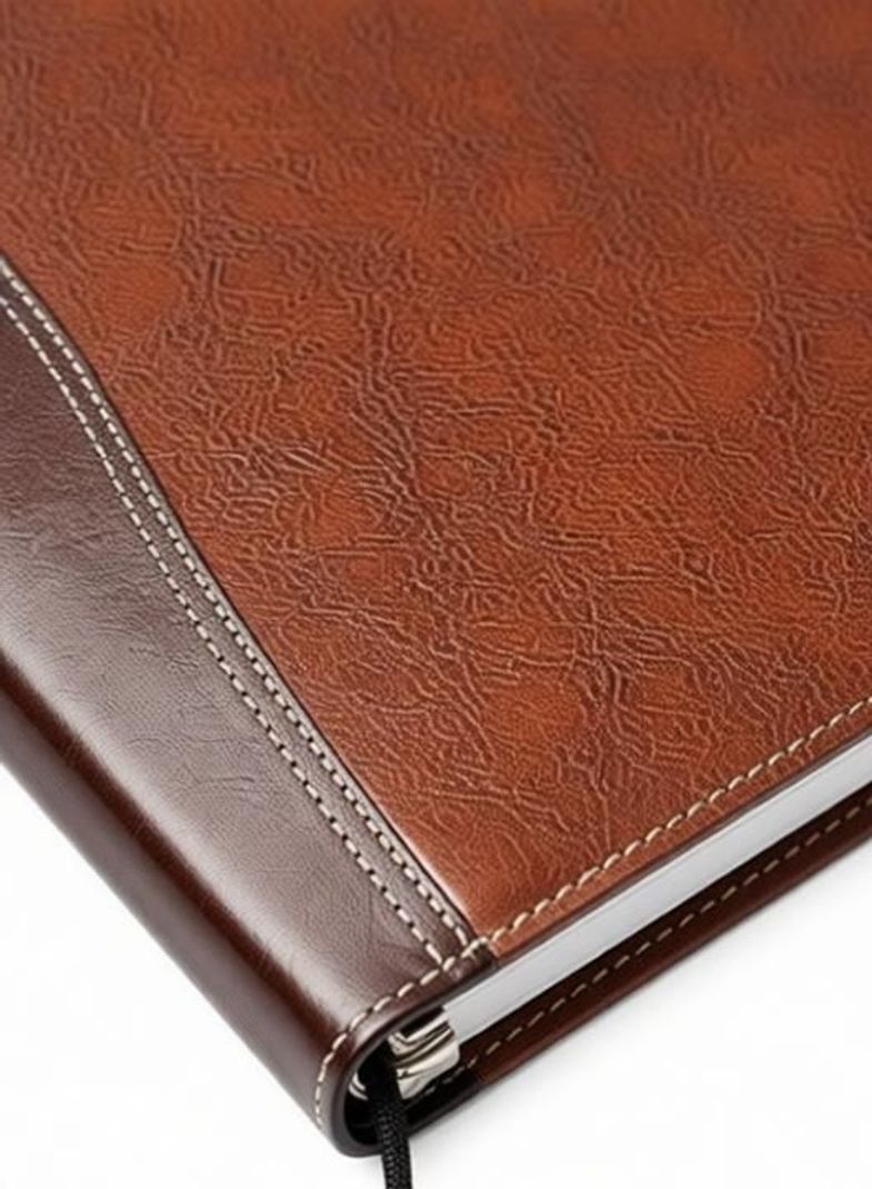 Eclet B4 Size Brown Leather Document File Folder Certificates, Legal Paper Holder Pu Leatherette Material Professional Waterproof Chain File Office File with 20 Leafs, (Set Of 1, Brown) - Image 7