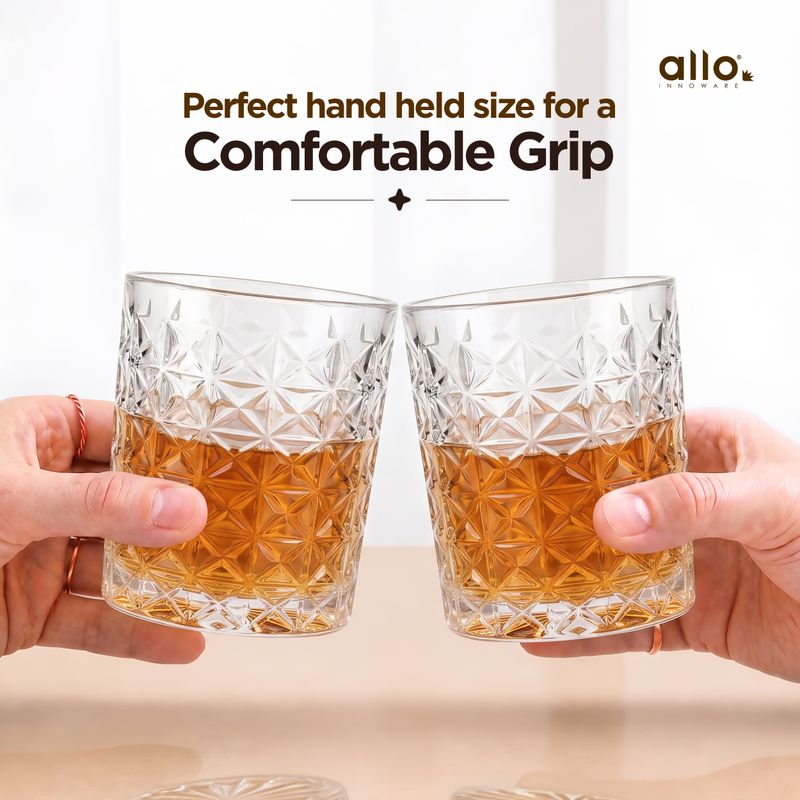 Allo Pack of 6 Premium Whisky Glasses 330ml Clear - Image 6
