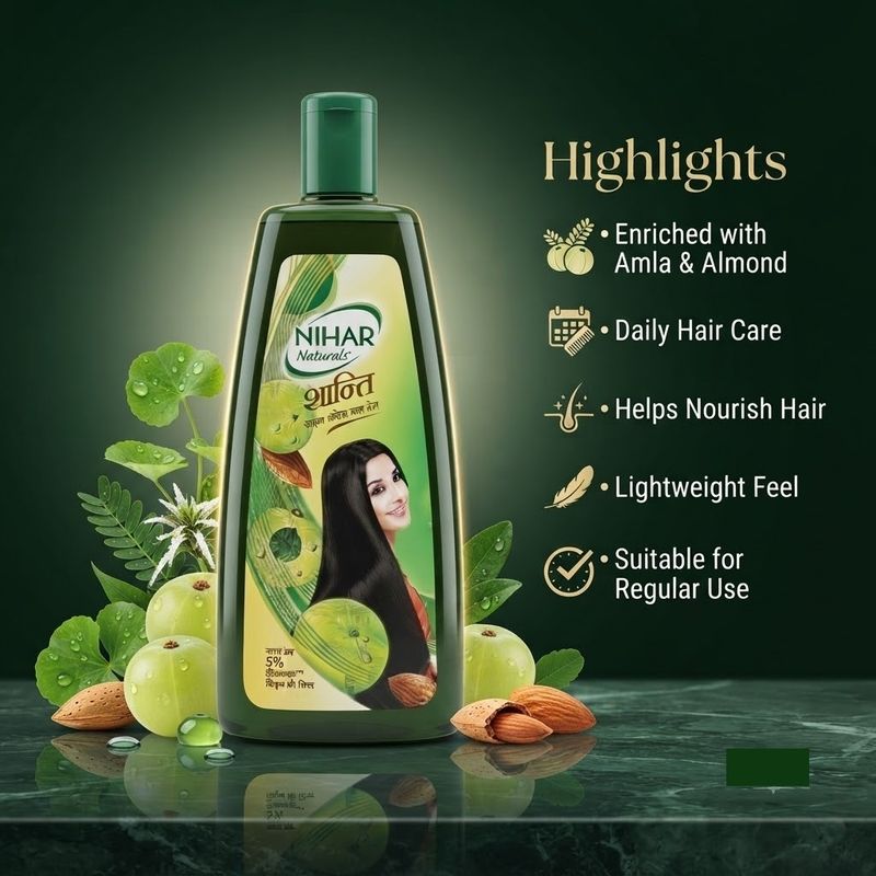 NIHAR Santi Badam Amla Hair Oil 450ml - Image 7
